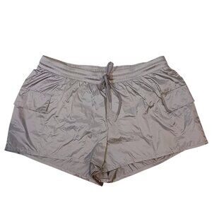 NEW Aerie Metallic Nylon Athletic Shorts‎ with Built-in Panties Size L